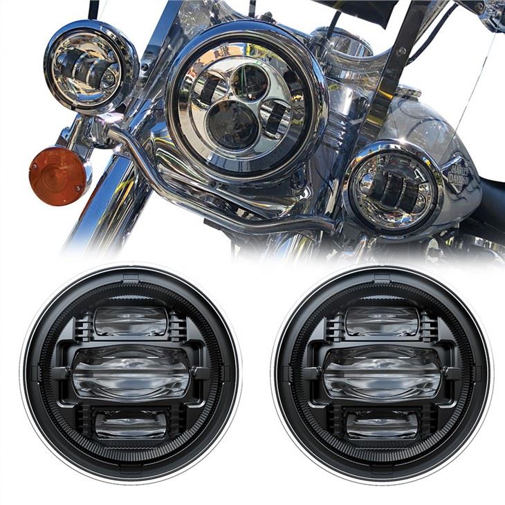 हार्ले इलेक्ट्रा ग्लाइड अल्ट्रा क्लासिक के लिए मोर्सन मोटरसाइकिल ऑटो लाइटिंग सिस्टम 4.5 इंच एलईडी फॉग लाइट असेंबली